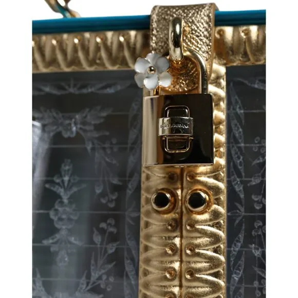 Dolce & Gabbana Multicolor Wood Leather Clutch Shoulder Bag - Picture 7 of 8